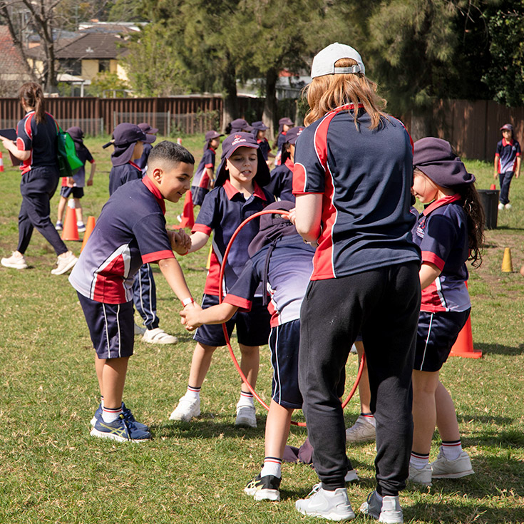 Sacred Heart Catholic Primary School Westmead teacher during PDHPE lesson