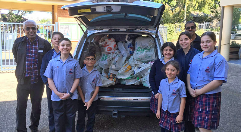 Sacred Heart Catholic Primary School Westmead students supporting St Vincent de Paul Winter Appeal