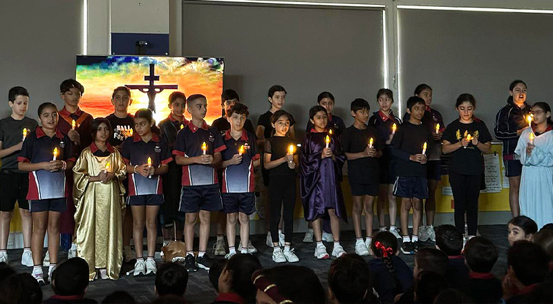 Sacred Heart Catholic Primary School Westmead students celebrating faith inside a classroom