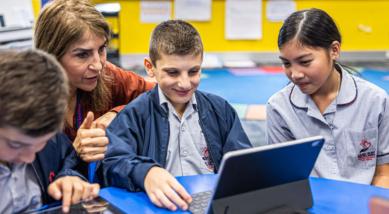 Dedicated teacher and multiple students from Sacred Heart Catholic Primary School Westmead