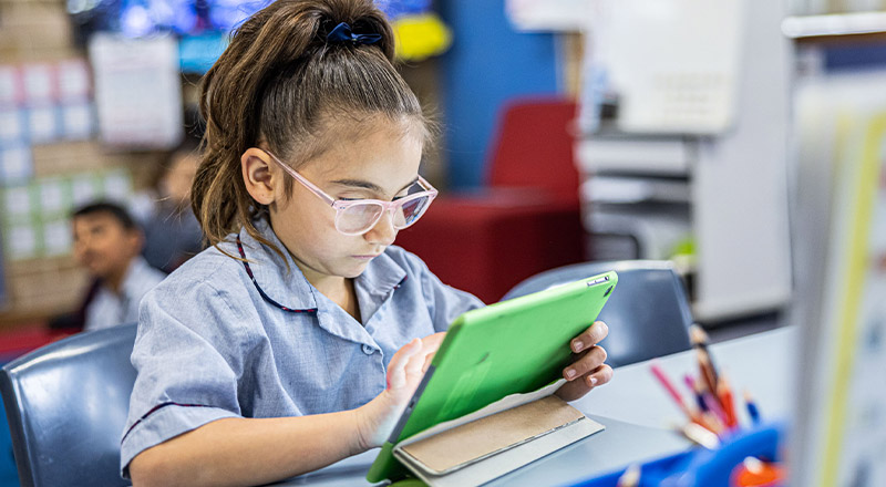 Sacred Heart Catholic Primary School Westmead student on iPad