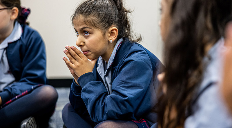 Sacred Heart Catholic Primary School Westmead student praying