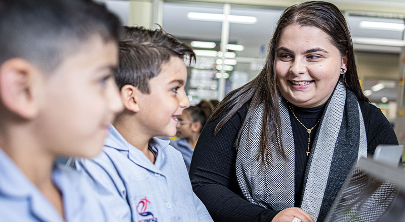 Dedicated teacher and students from Sacred Heart Catholic Primary School Westmead