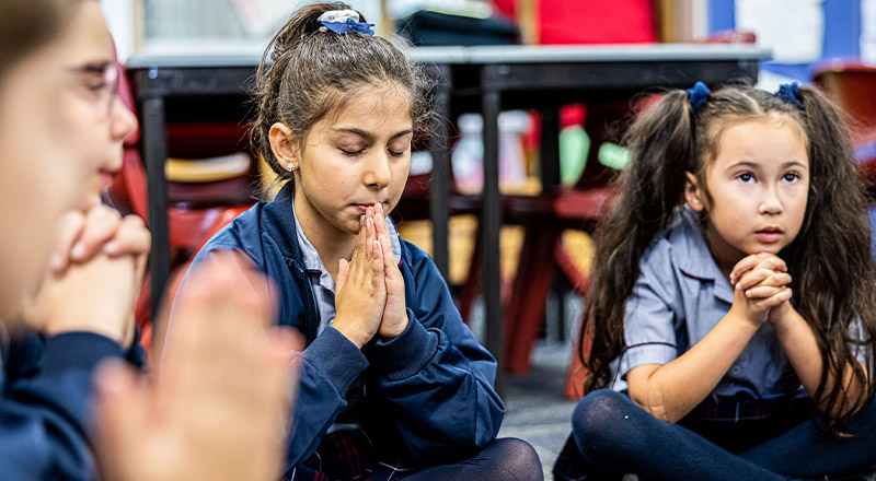 Sacred Heart Catholic Primary School Westmead student praying