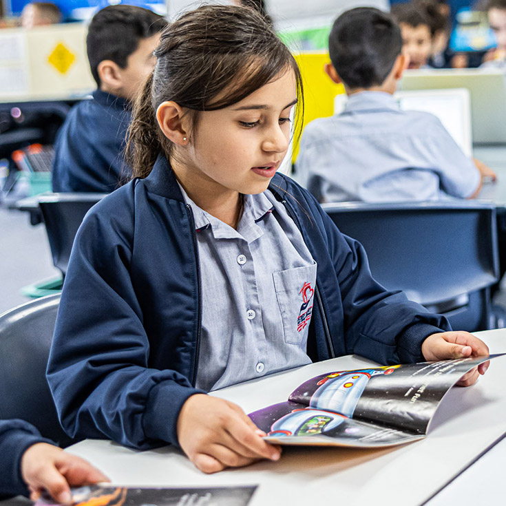 Sacred Heart Catholic Primary School Westmead student reading book
