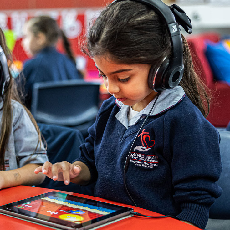 Sacred Heart Catholic Primary School Westmead student on iPad